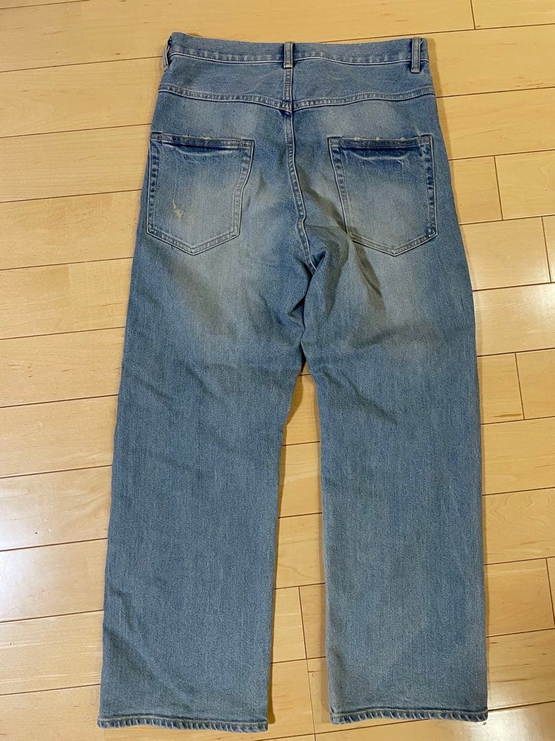 FRAMeWORK ヴィンテージ 加工 ワイド デニムストレートパンツ