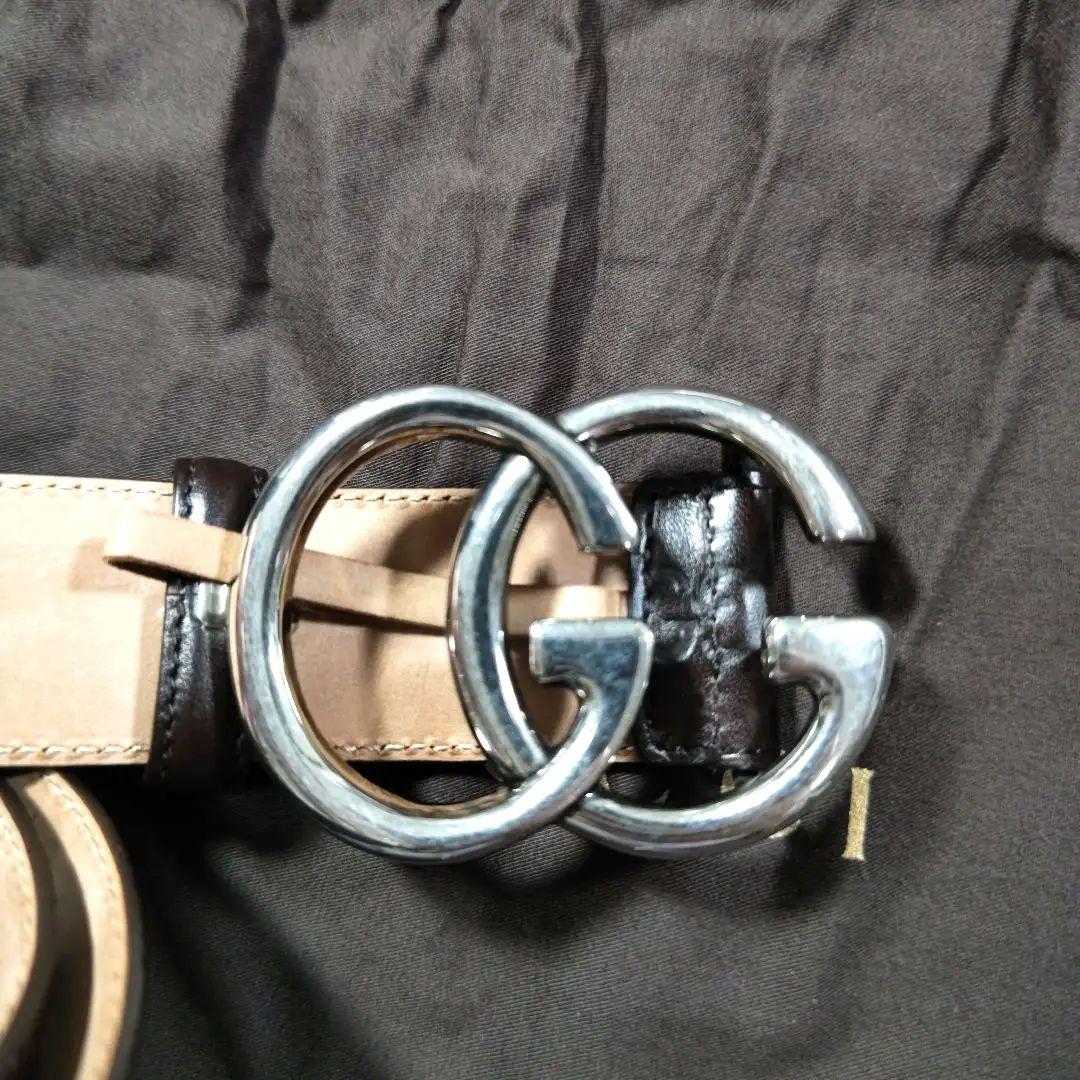 GUCCI　グッチ　CINTURA GUCCI シマベルト　ブラウン　未使用