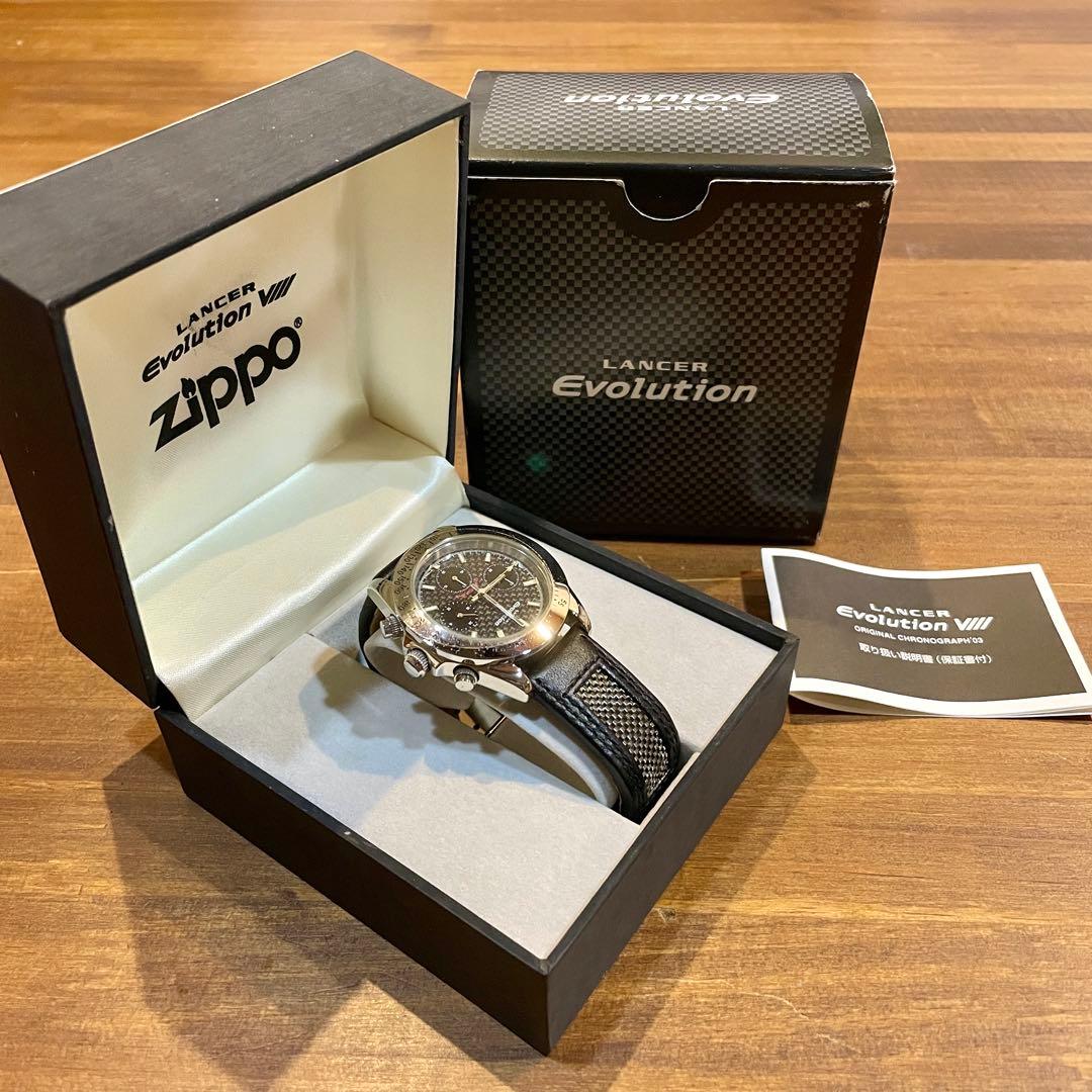 【非売品】ランサーエボリューション Ⅷ 腕時計 ジッポ zippo クロノグラフ