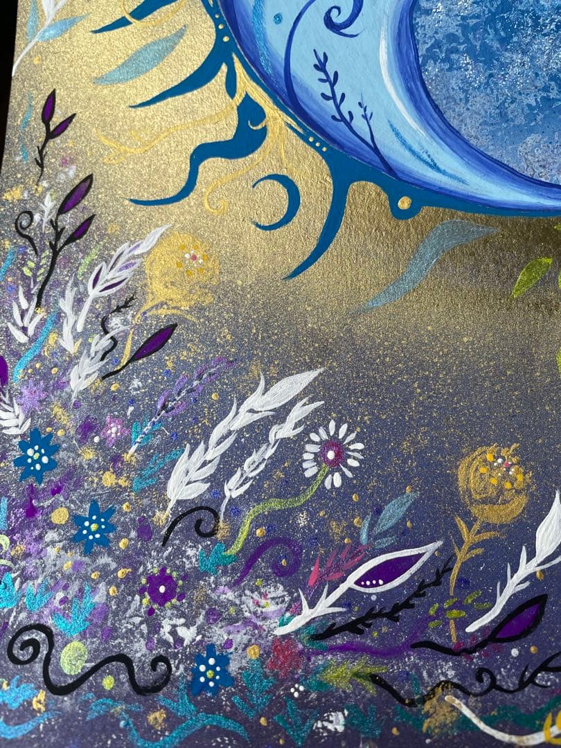 ありりん0703☆ 月と太陽 開運絵画 ヒーリングアート 龍ノツカイ