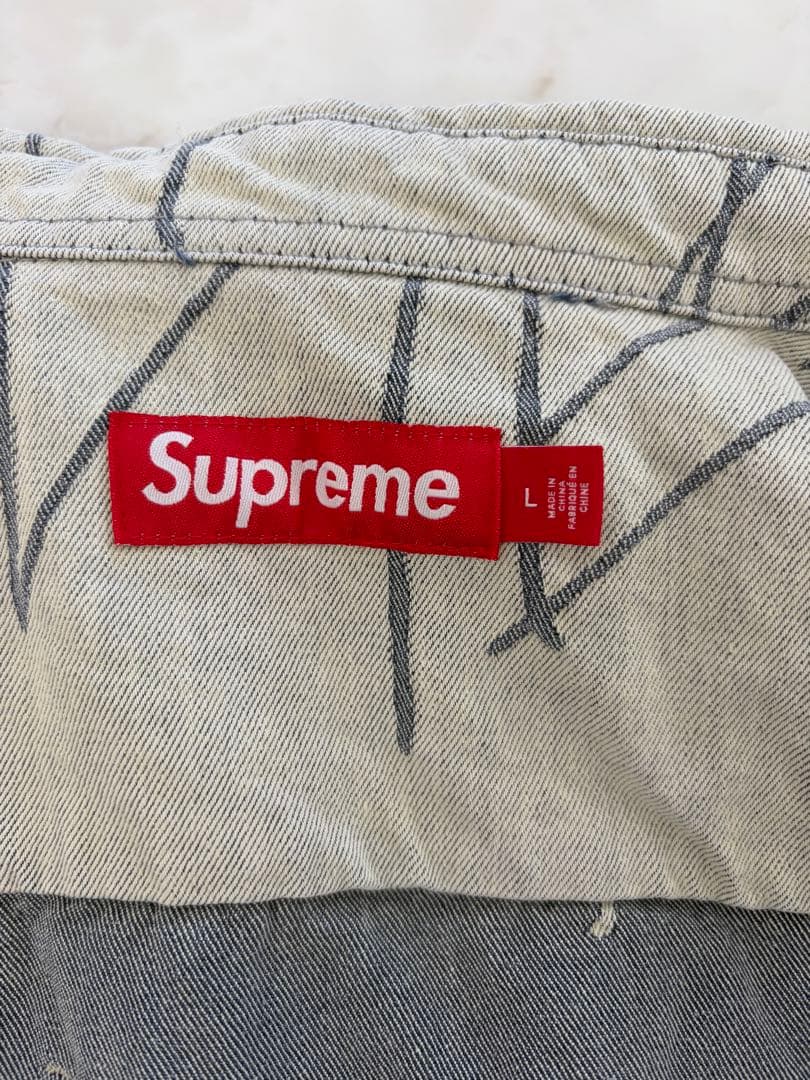 Supreme デニムシャツ Lサイズ グレー
