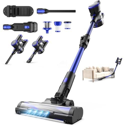 A掃除機 コードレス【腰痛ゼロ設計】50000Pa超強力吸引+50分連続稼働 着