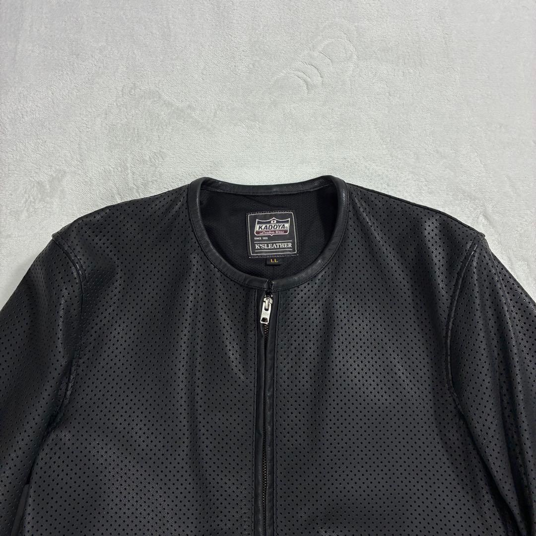 h*a様 極美品✨KADOYA K‘S LEATHER パンチングレザー ライダ