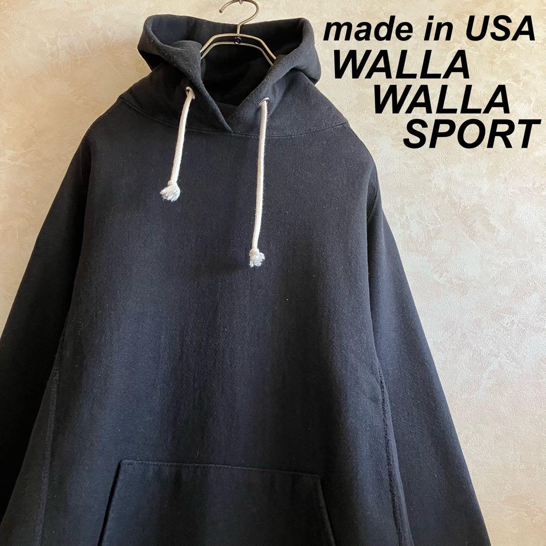 USA製 ワラワラスポーツ リバースウィーブパーカー 黒 L ブランク