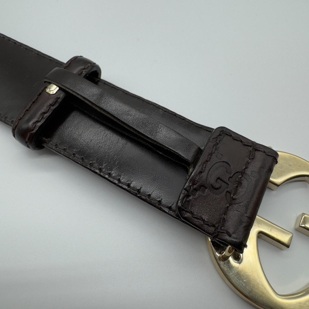 Gucci グッチ　インターロッキング　 グッチシマ　ブラウンレザーベルト