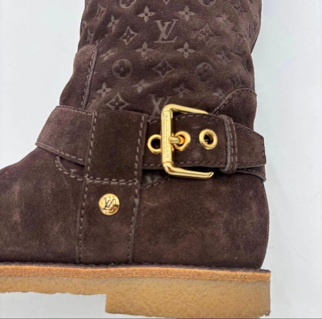 ルイヴィトン モノグラム スエード ムートンブーツ 36 ブラウン