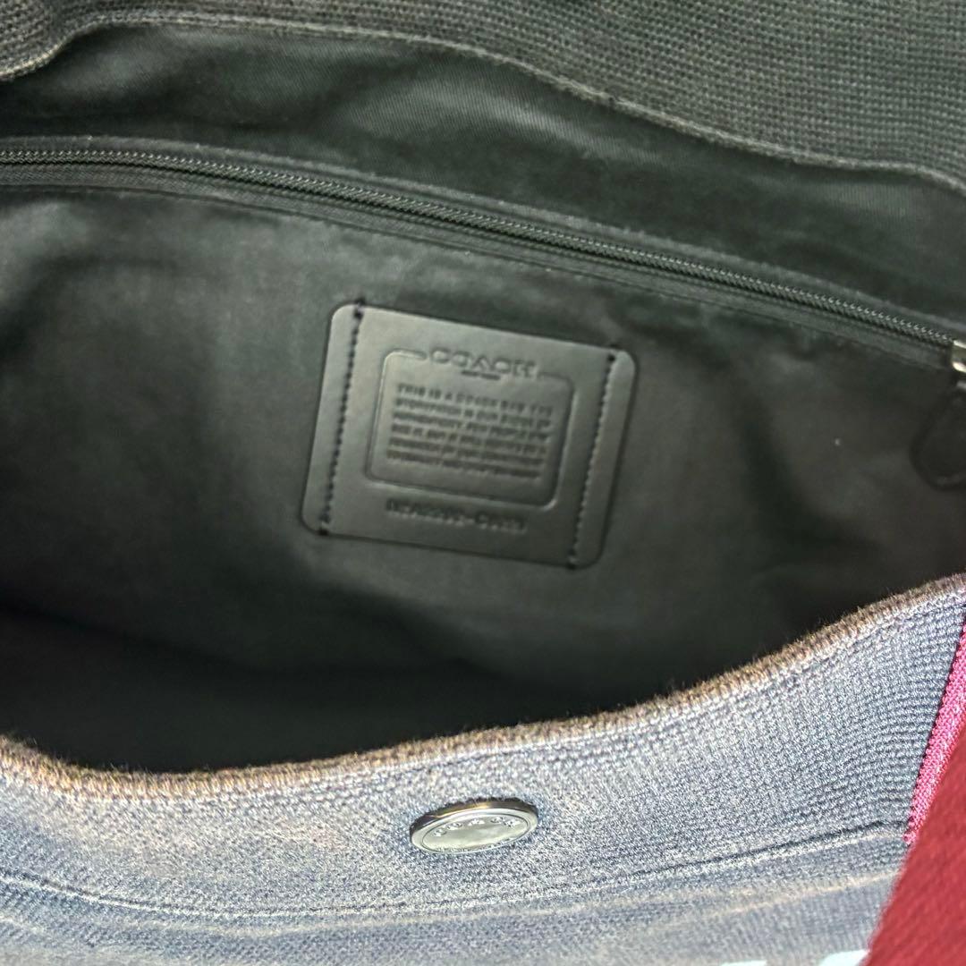 人気色　COACH トートバッグ アクア キャンバス カラーブロック