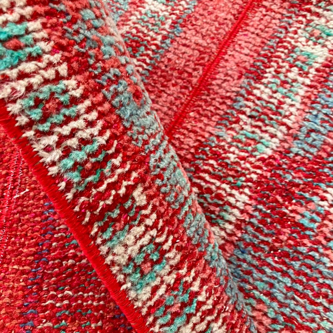 超ロング✳︎56×273 ストロベリーレッド　パッチワーク　トルコヴィンテージラグ