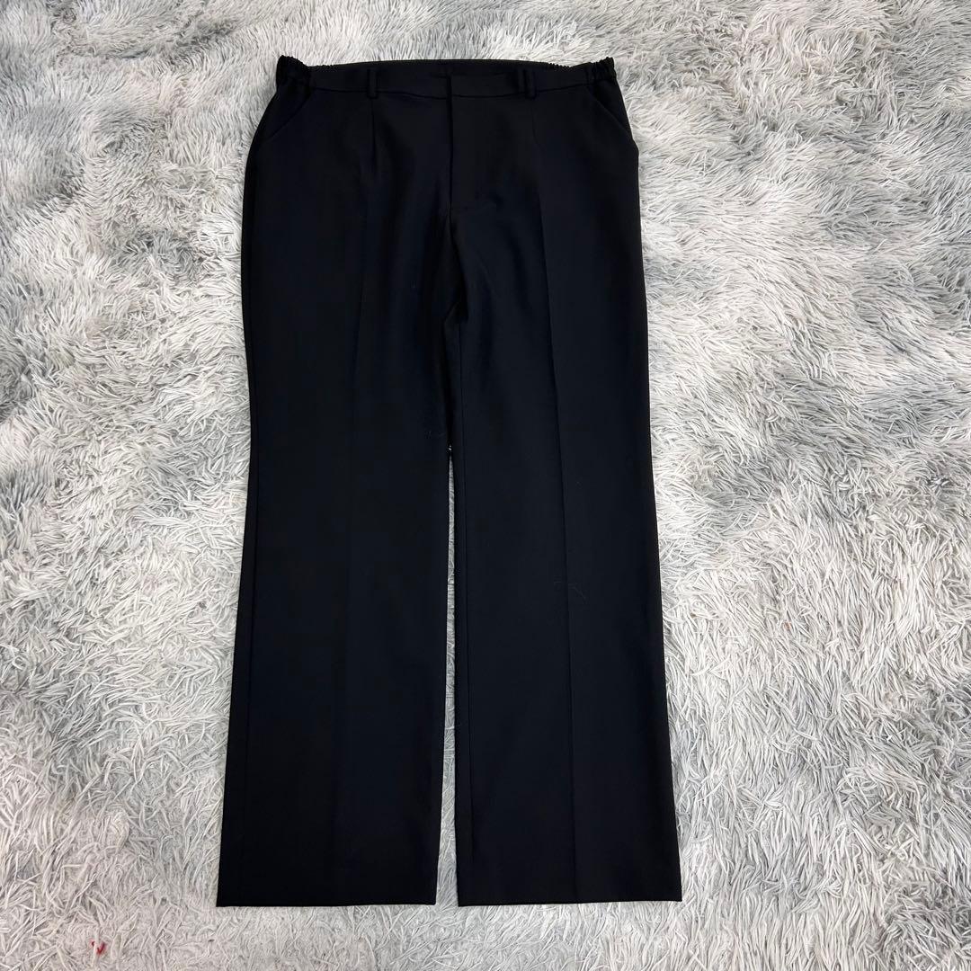 m6733【美品 SOFFICE】3L パンツスーツ上下 洗濯可 ストレッチ 黒