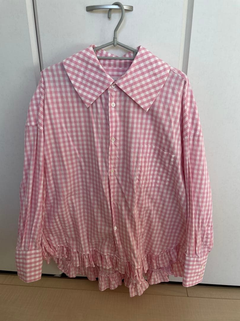 COMME des GARÇONS GIRL ピンクチェックシャツ S