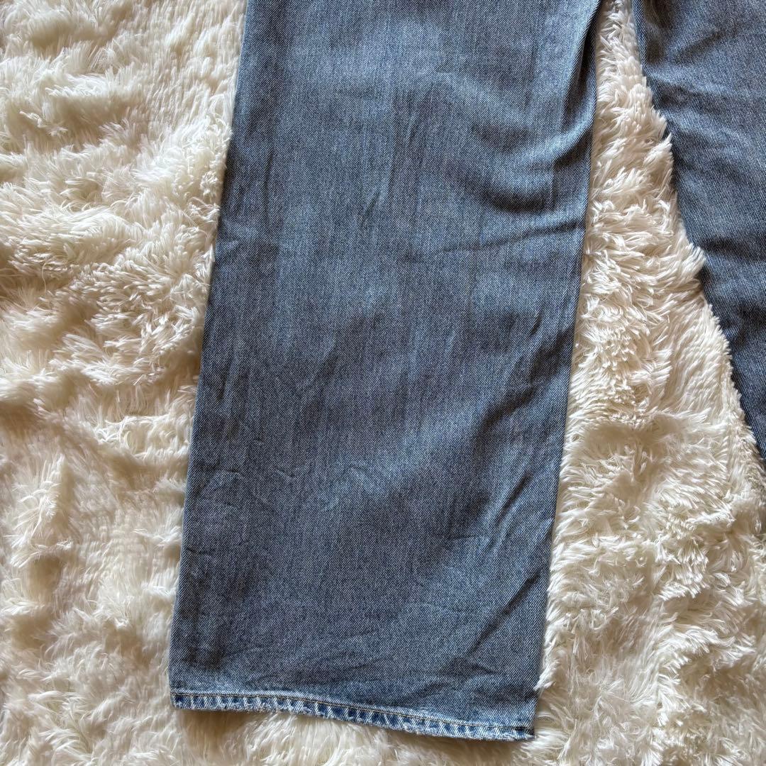 moussy クロスウエストワイドストレートデニム L