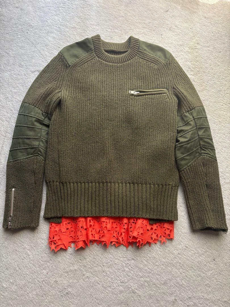 sacaiサカイ 16AW レイヤードミリタリーニットセーター 16-02447