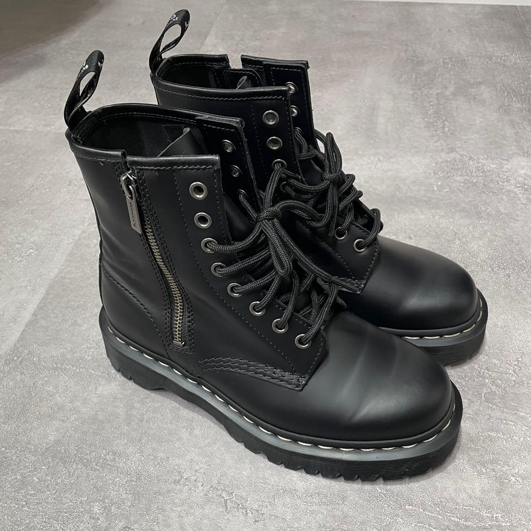 【超美品】ドクターマーチン1460 ZIPホワイトステッチ 8 ホール 24cm