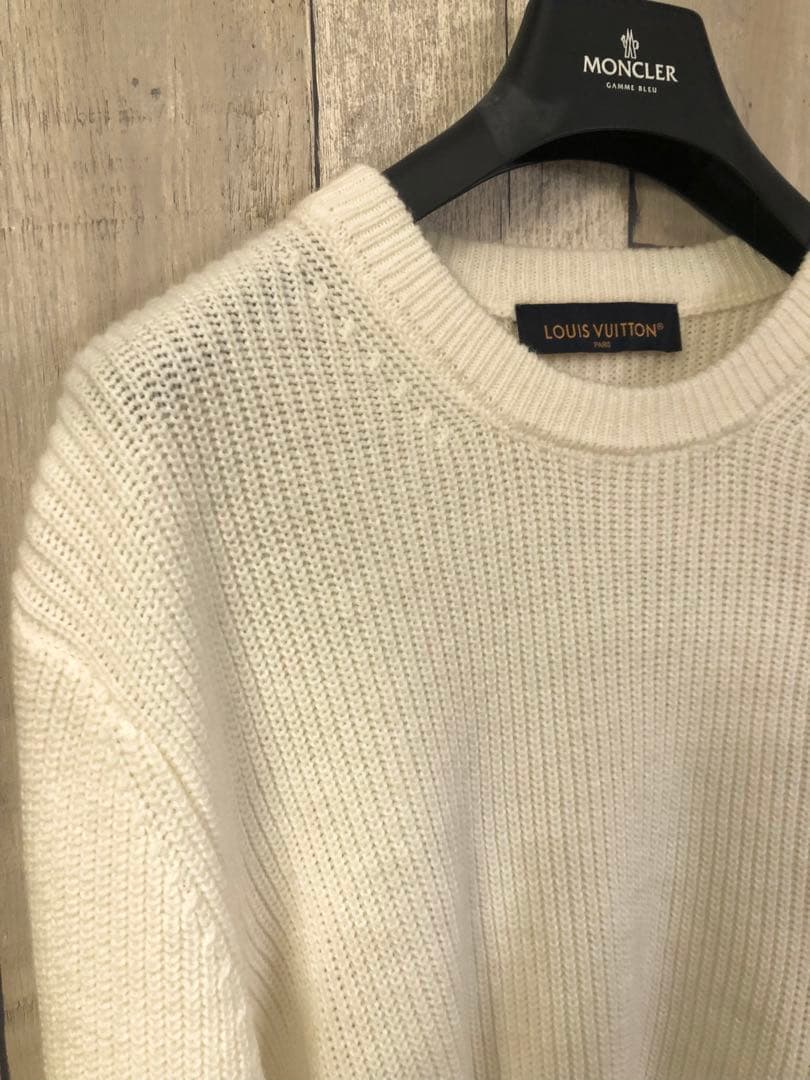 新作 ヴィトン 本物 エンブロイダリー シグネチャー カシミヤ クルーネック S