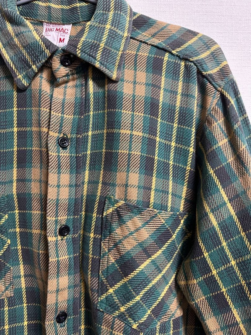 70s BIG MAC ヘビーネルシャツ チェック M ビッグマック USA