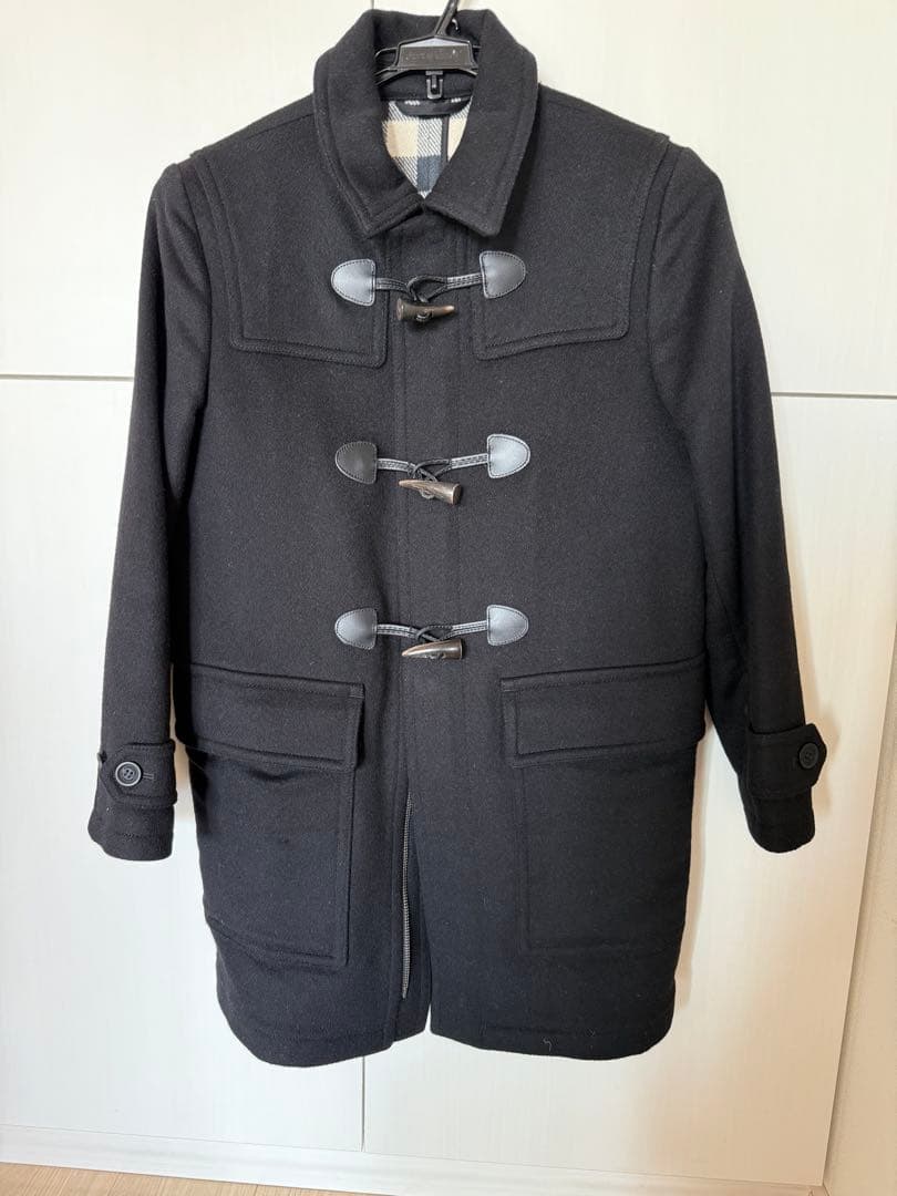 バーバリー　黒 ダッフルコート ウール100% サイズ160 美品