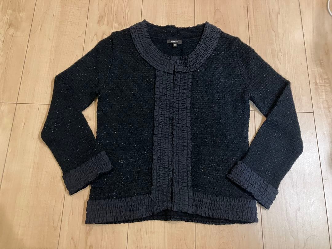 ほぼ未使用　TOCCA トッカ　ラメツイードニットジャケット　ニットカーディガン