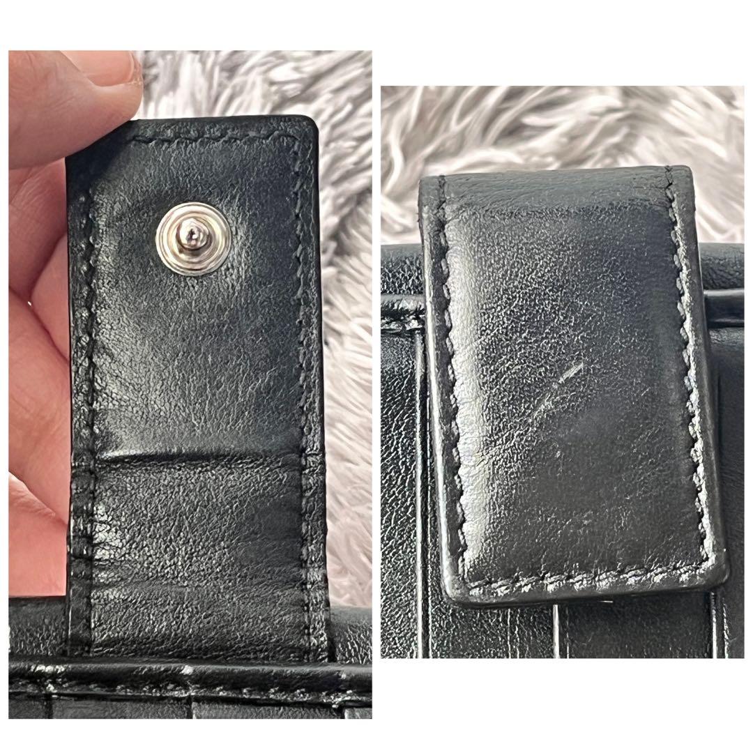 美品✨GUCCI ホースビット柄　レザー　Wホック ブラック　ロゴ金具　メンズ