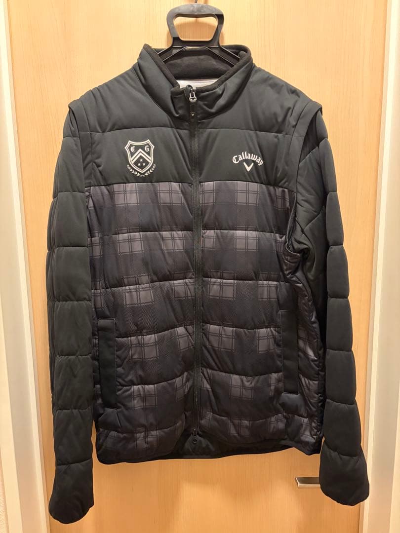 【最終値下】キャロウェイチェックプリントスターストレッチ2WAY中綿ブルゾン3L