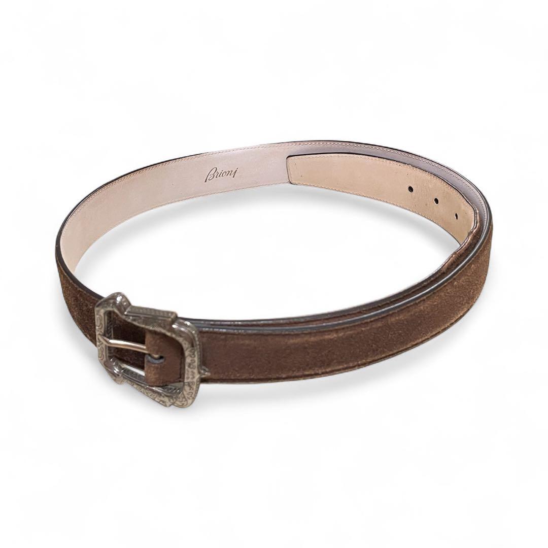 Brioni ブリオーニ スエード　レザー ベルト イタリア製 本革