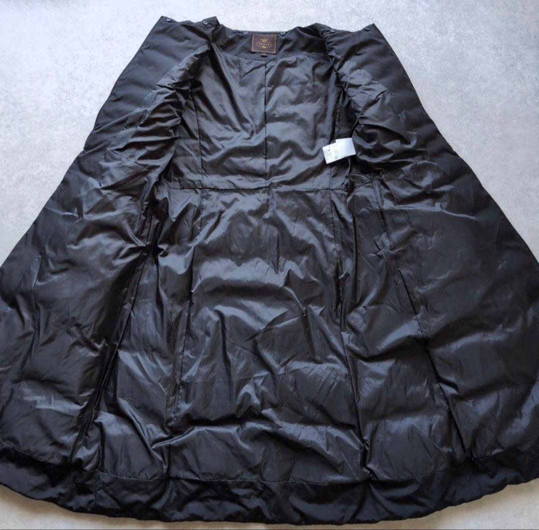 最終値下 トッカ ダウンコート Aライン ベロア生地 ロゴプレート 0size