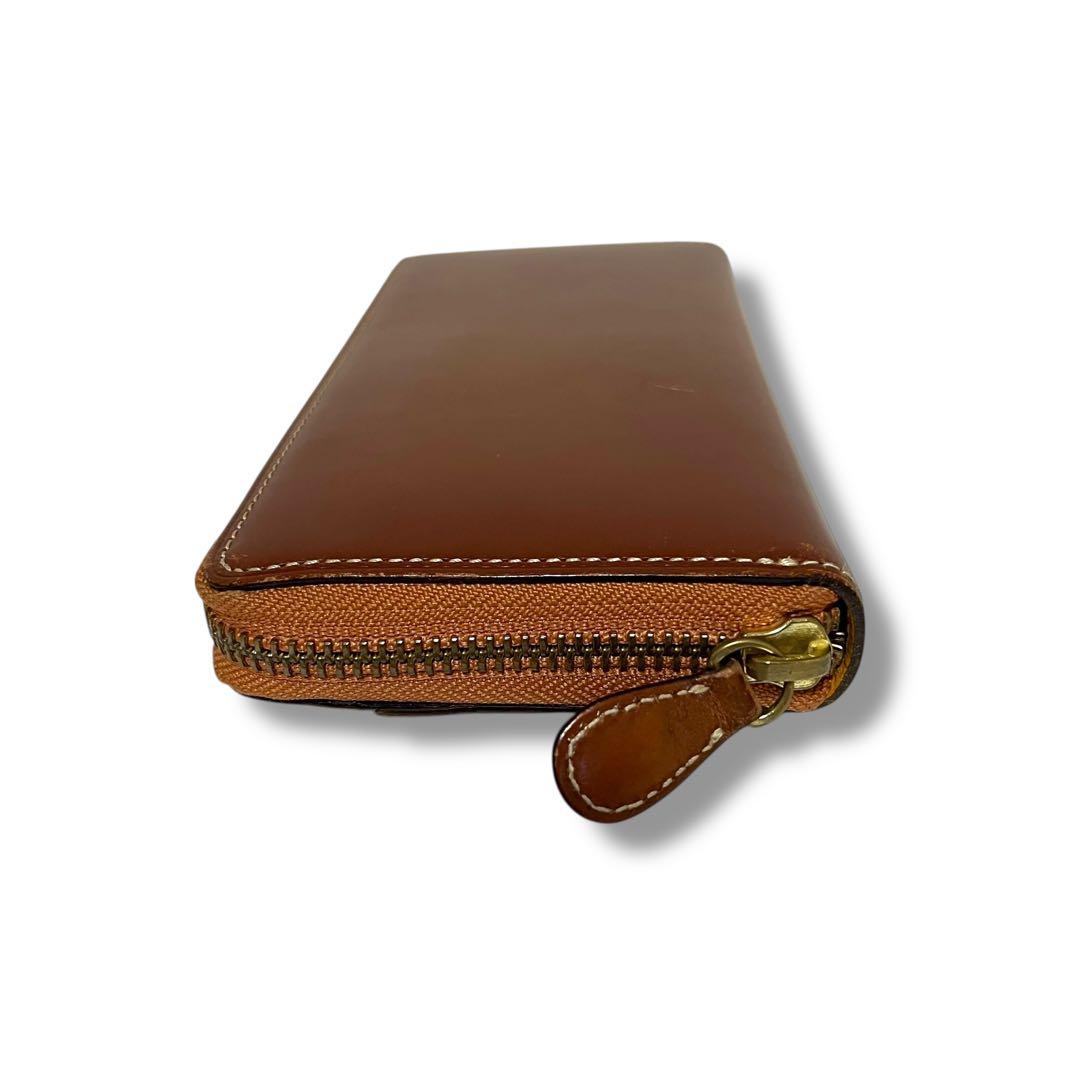 GANZO 長財布 ブライドルカジュアル レザー ブラウン ラウンドファスナー