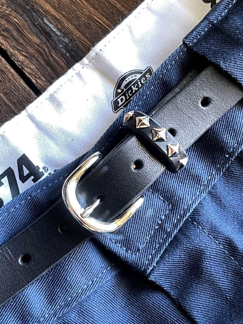 オーダー品　スタッズナローロングベルト　シルバー　ミッスーリ　サルカンスタッズ