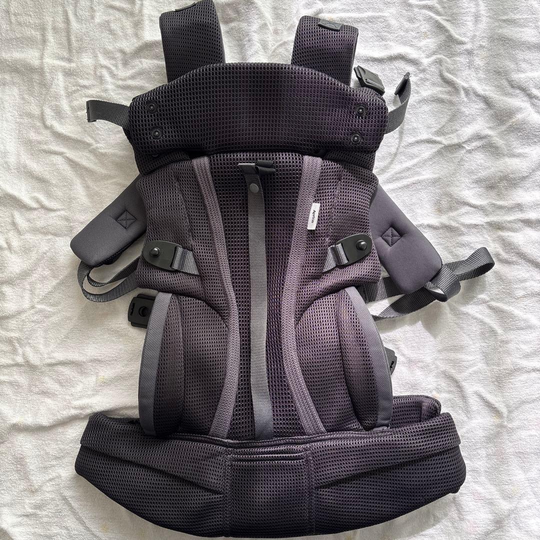 Aprica 抱っこ紐 メッシュ グレー よだれパッドなし