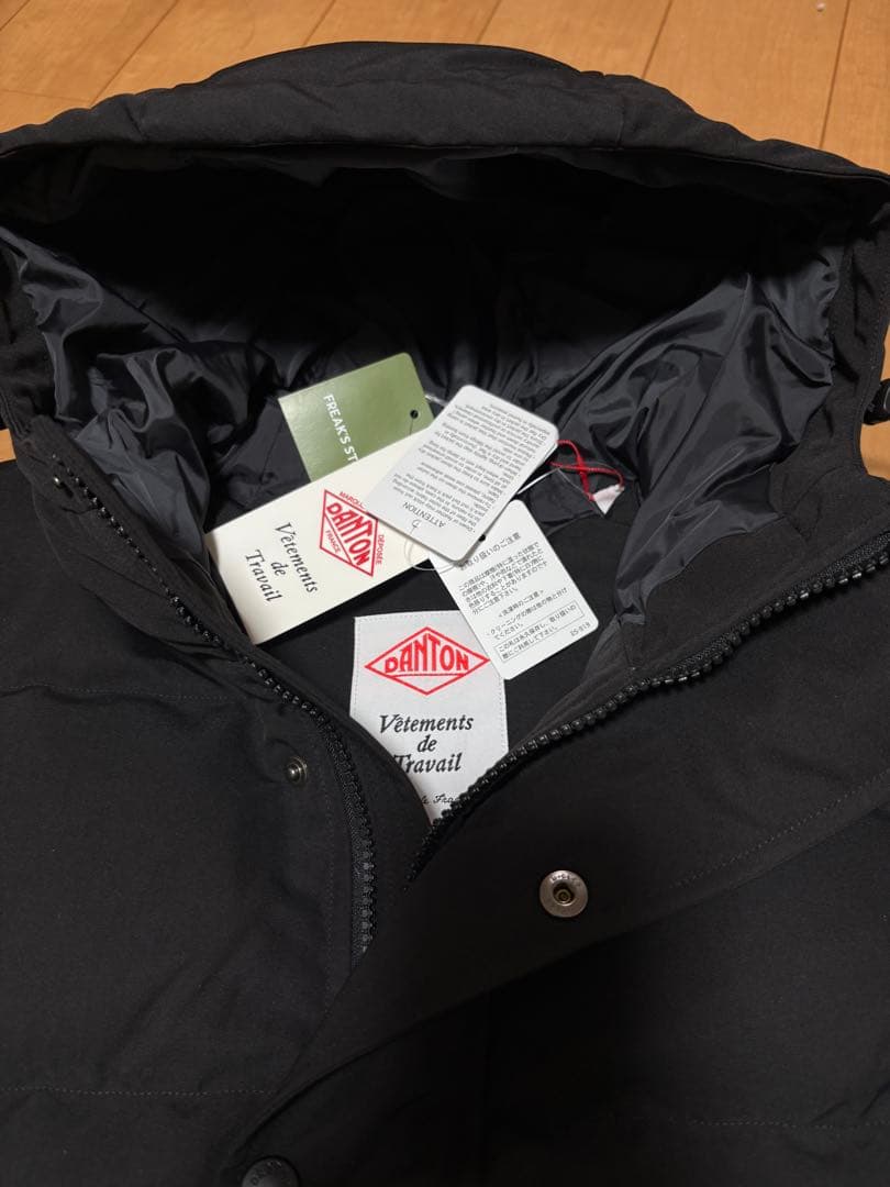 DOWN ダントン フード ダウンジャケット ブラック XS 新品タグ付