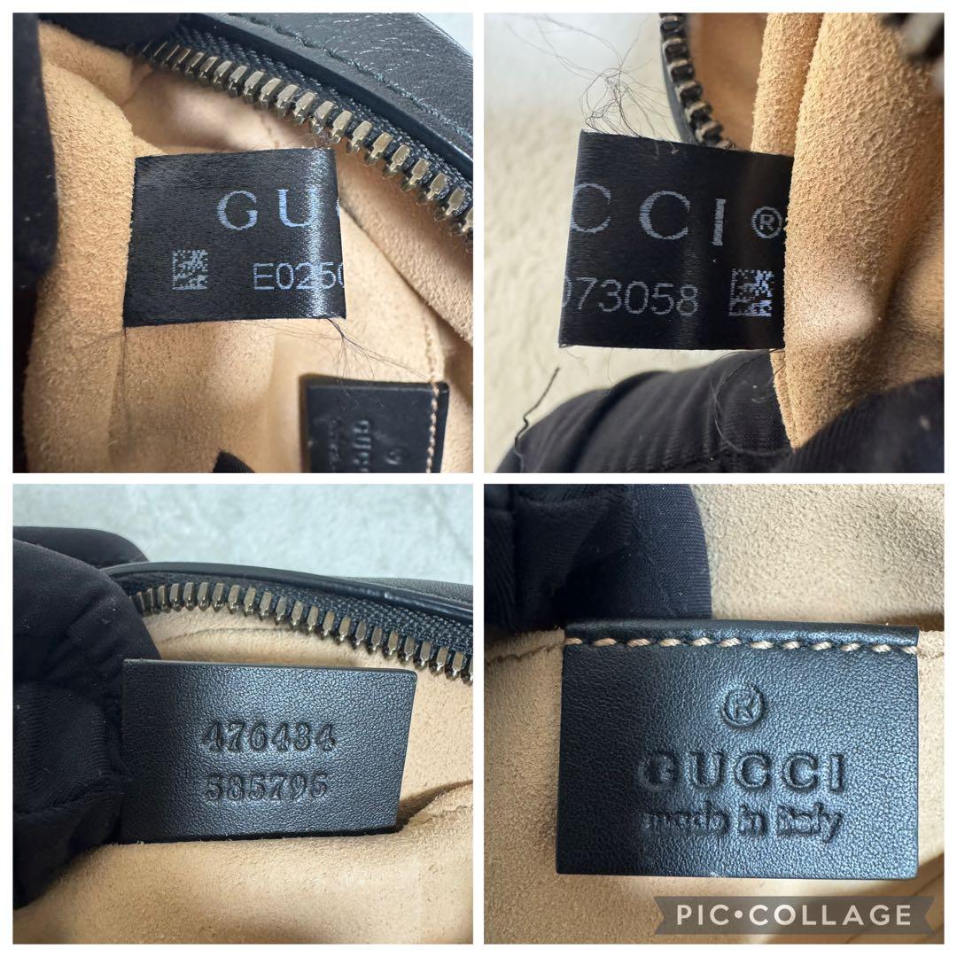 【美品】GUCCI グッチ ウエストポーチ マーモント レザー ブラック 正規品