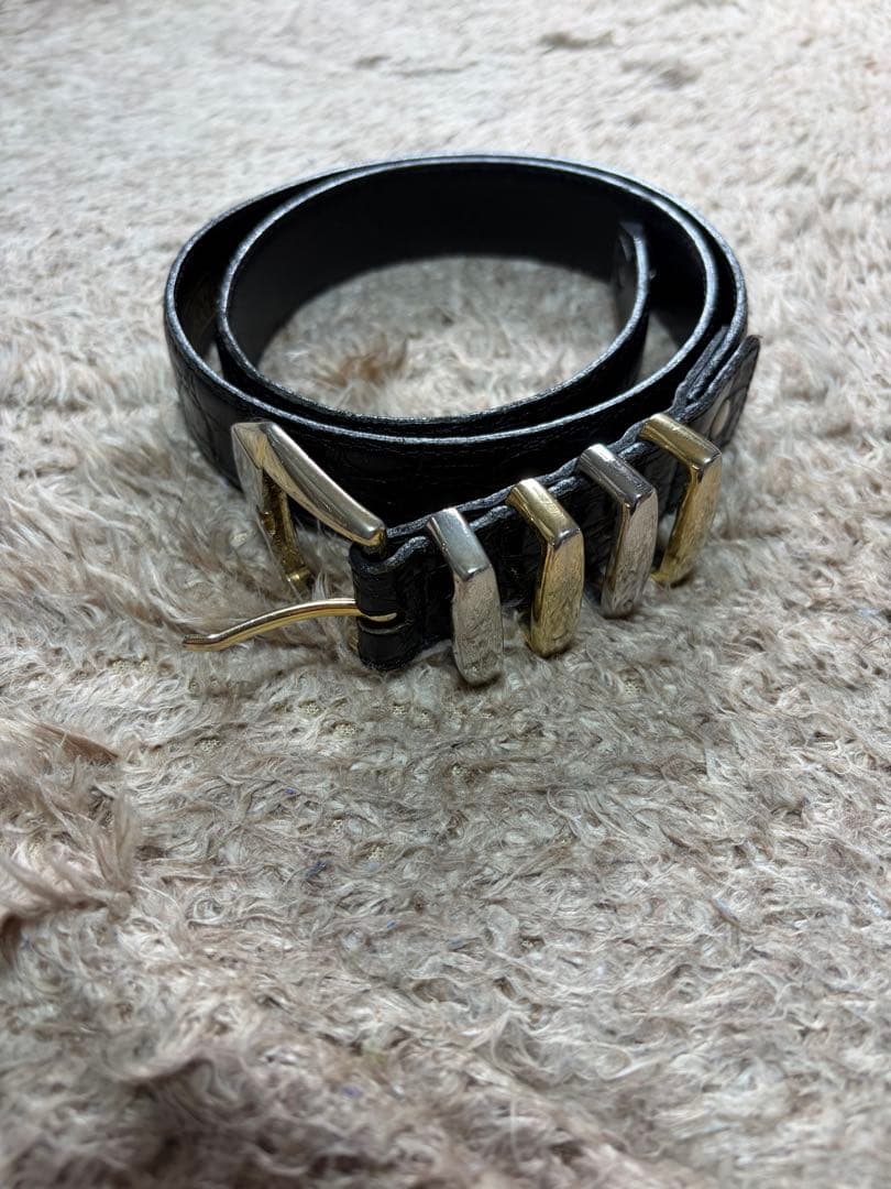 90s GIANNI VERSACE 4連 型押し ベルト