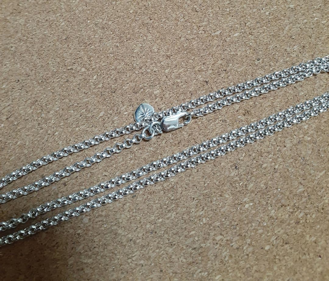 サード(saad) 長さ55cm幅3mm 甲丸シルバー925ネックレス袋有