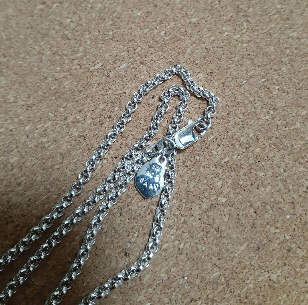 サード(saad) 長さ55cm幅3mm 甲丸シルバー925ネックレス袋有