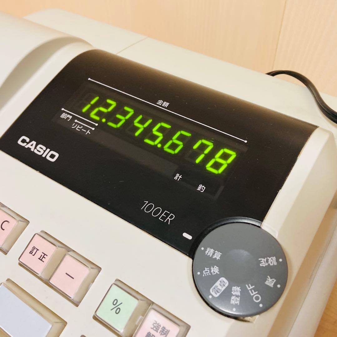 【美品】CASIO カシオ 電子レジスター 100ER 人気コンパクトサイズ