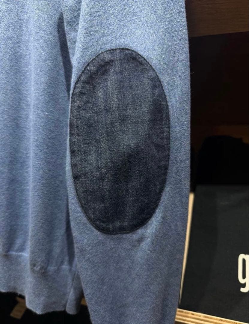 Maison Margiela デニムエルボーパッチ付きコットンニット S