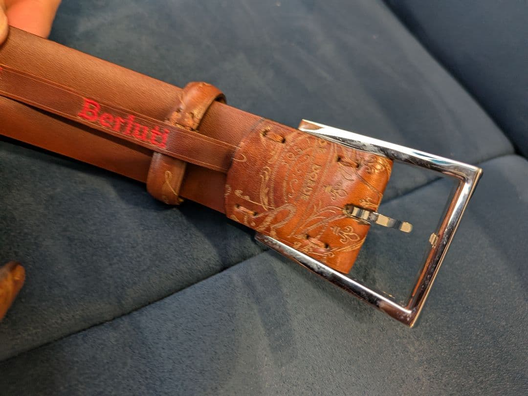 P*V様 ベルルッティ　ベルト　カリグラフィー　レザー　　メンズ　サイズ75