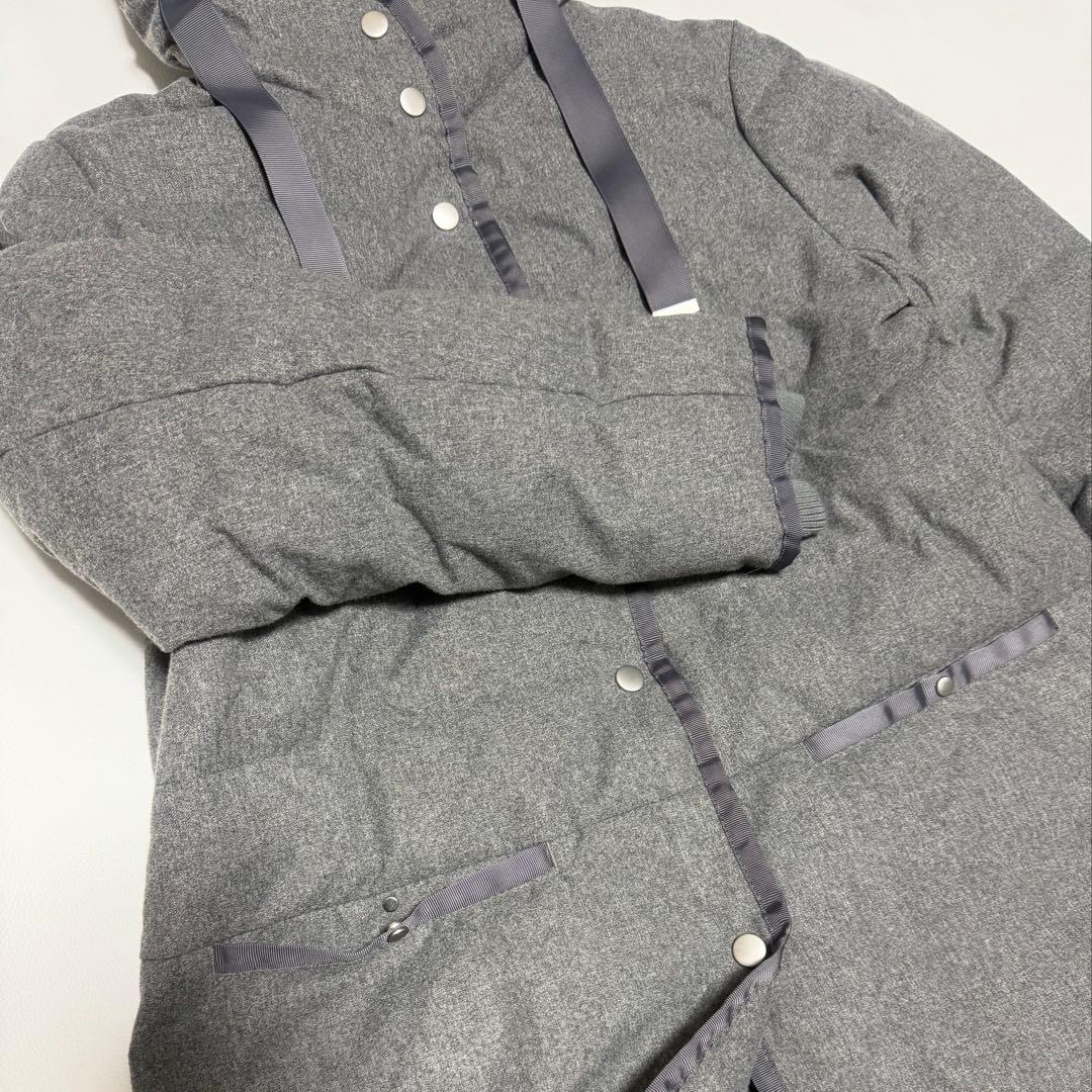 完売色✨ ドゥクラッセ グログラン使い フード付ダウンコート XL 大きいサイズ