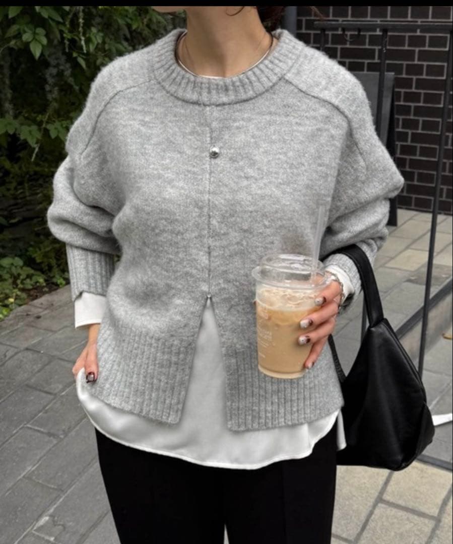 新品COLLAGE GALLARDAGALANTE ヤクライクニットライトグレー