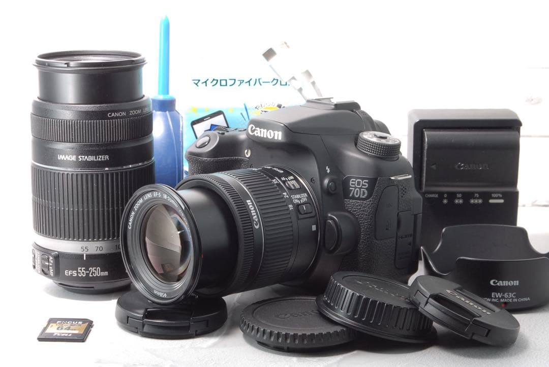 Canon EOS 70D ダブルレンズキット Wi-Fi機能搭載 スマホ転送
