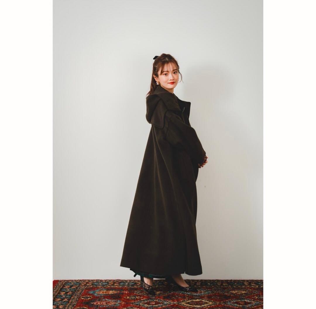 PINUE ロングダッフルコート S チャコール