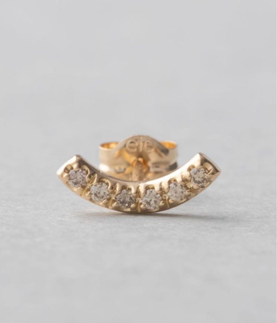 kanon【ete】K18YGダイヤモンド ピアス0.03ct（片耳用）