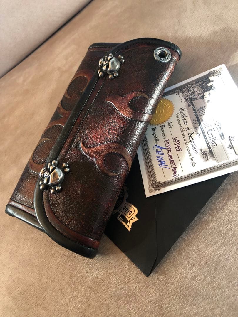 bwlビルウォールレザーウォレット長財布シルク