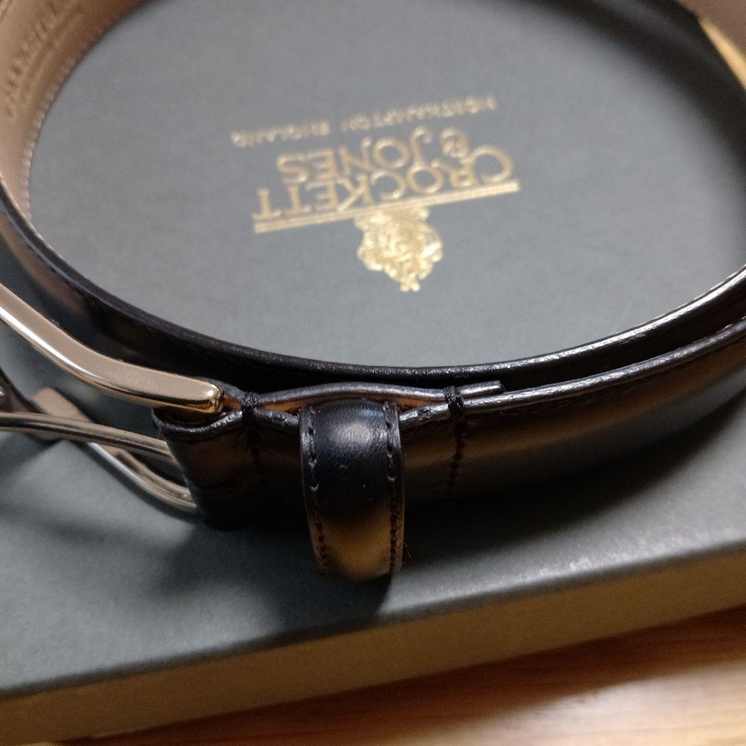 CROCKETT & JONES ダークブラウンレザーベルト
