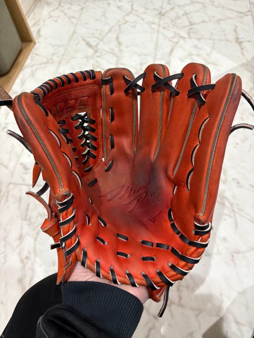 N*1様 Mizuno Pro 硬式野球グローブ オレンジ