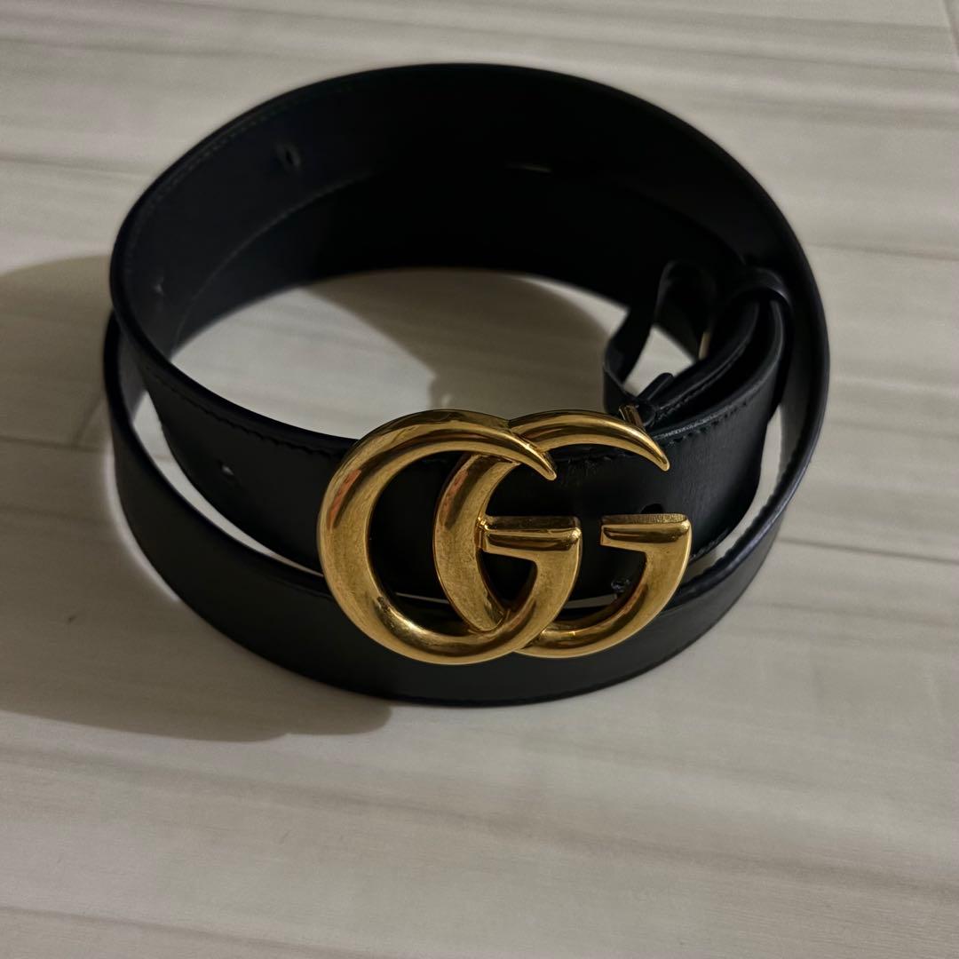 小物 GUCCI Double G Leather Belt