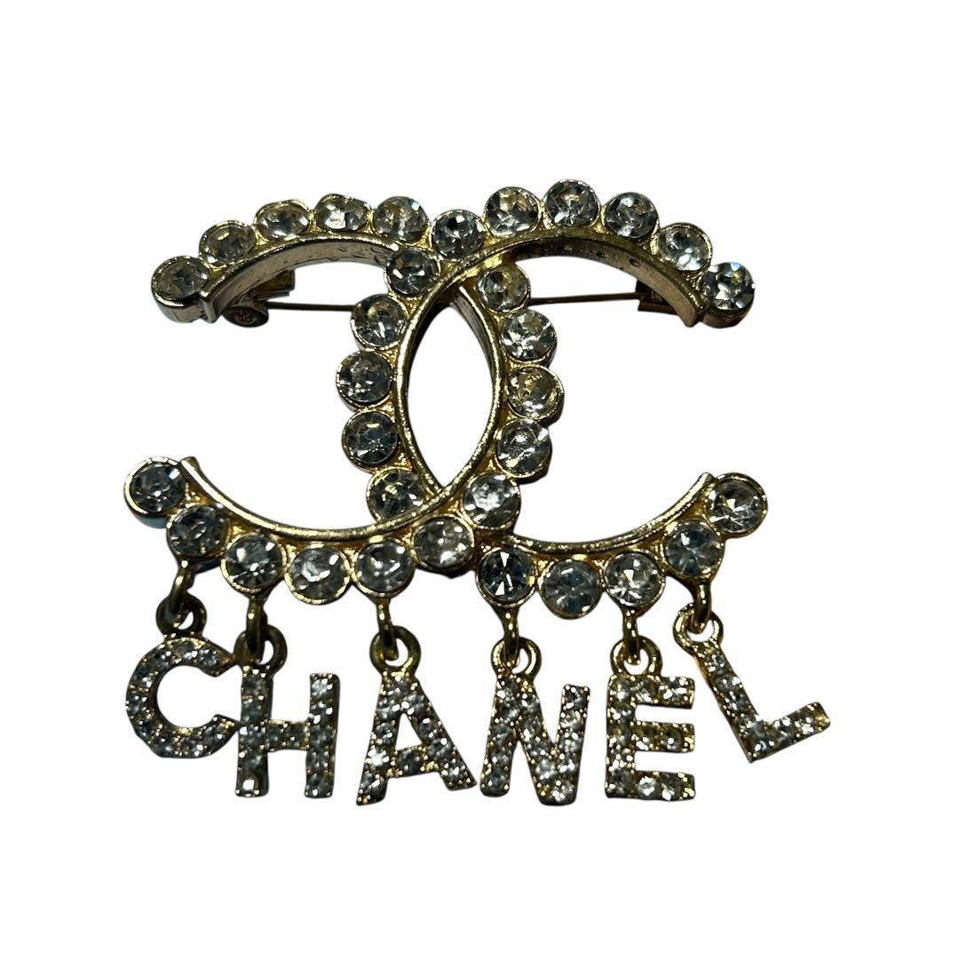 CHANEL シャネル　ブローチ　ゴールド　ココマーク　ラインストーン