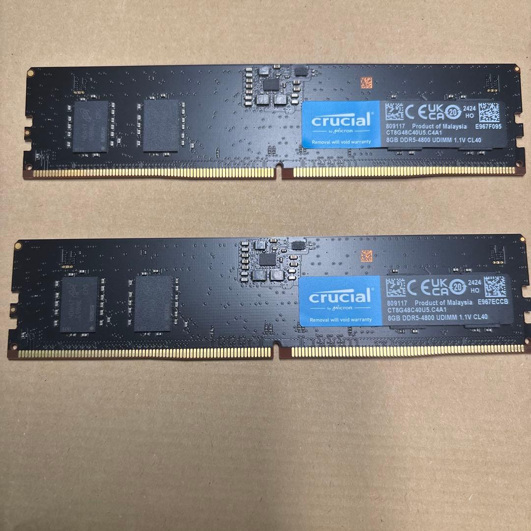 Crucial DDR5 480016GB （8gb×2）メモリー