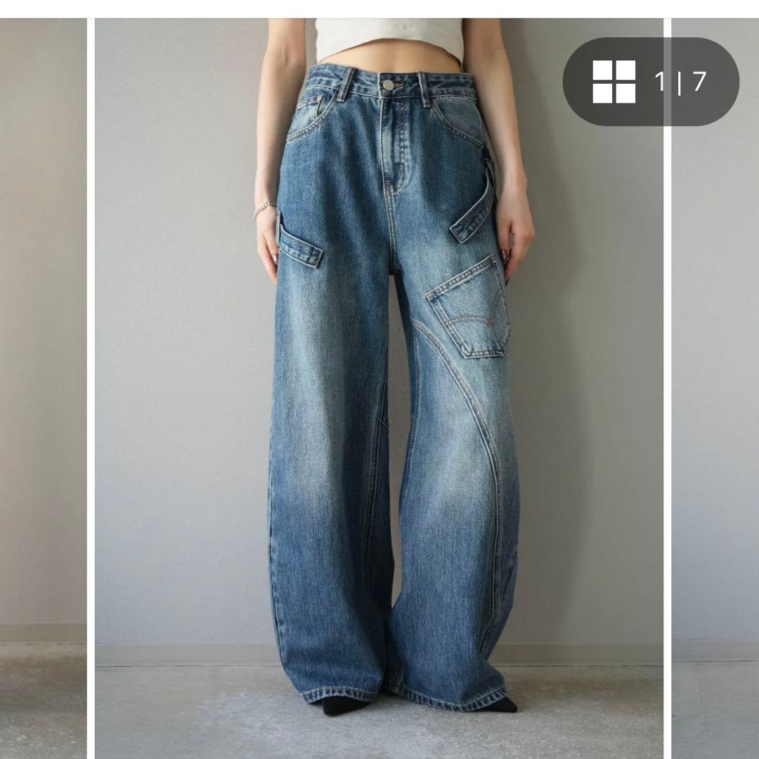 Lumier ペインターカーブデニムパンツ