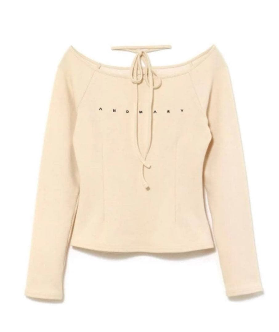 トップス andmarry Mary logo choker tops ivory