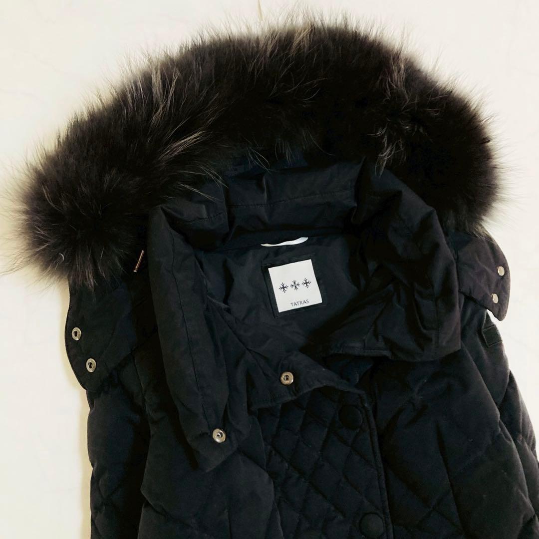 タトラス　ベリーナ　ラクーンファー　キルティング　ダウンコート　黒　02